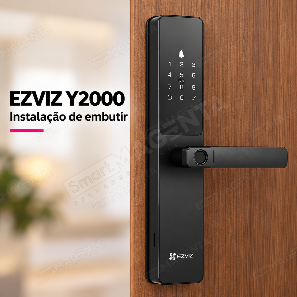 Fechadura Digital Ezviz Y2000: instalacao de embutir