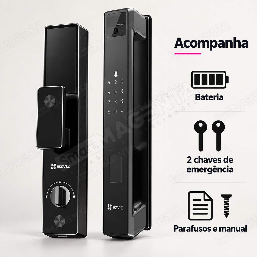Fechadura Digital Ezviz Y3000: conteúdo da caixa