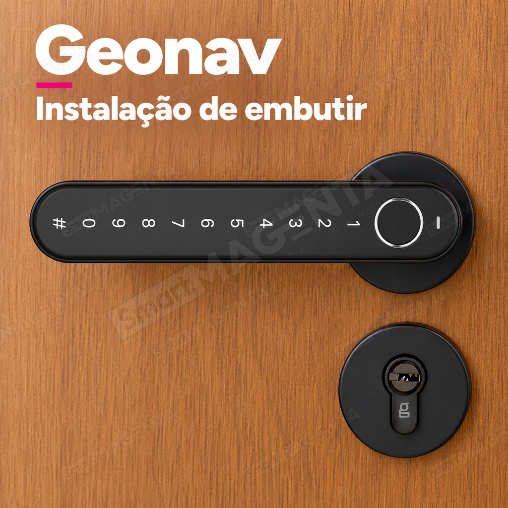 Fechadura Digital Geonav FBE03: instalacao de embutir