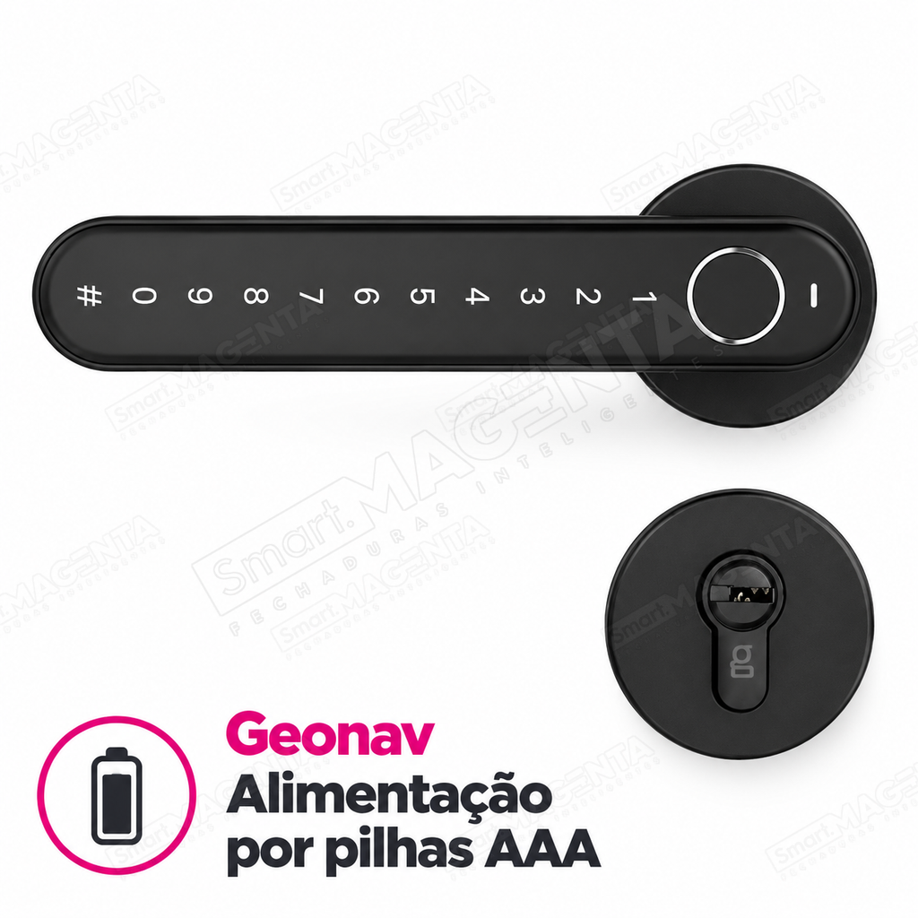 Fechadura Digital Geonav FBE03: alimentação por pilhas