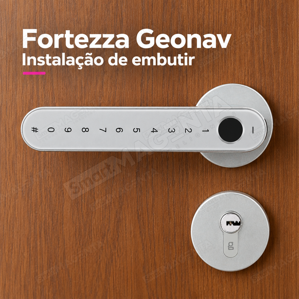 Fechadura Digital Geonav FBE03: instalacao de embutir
