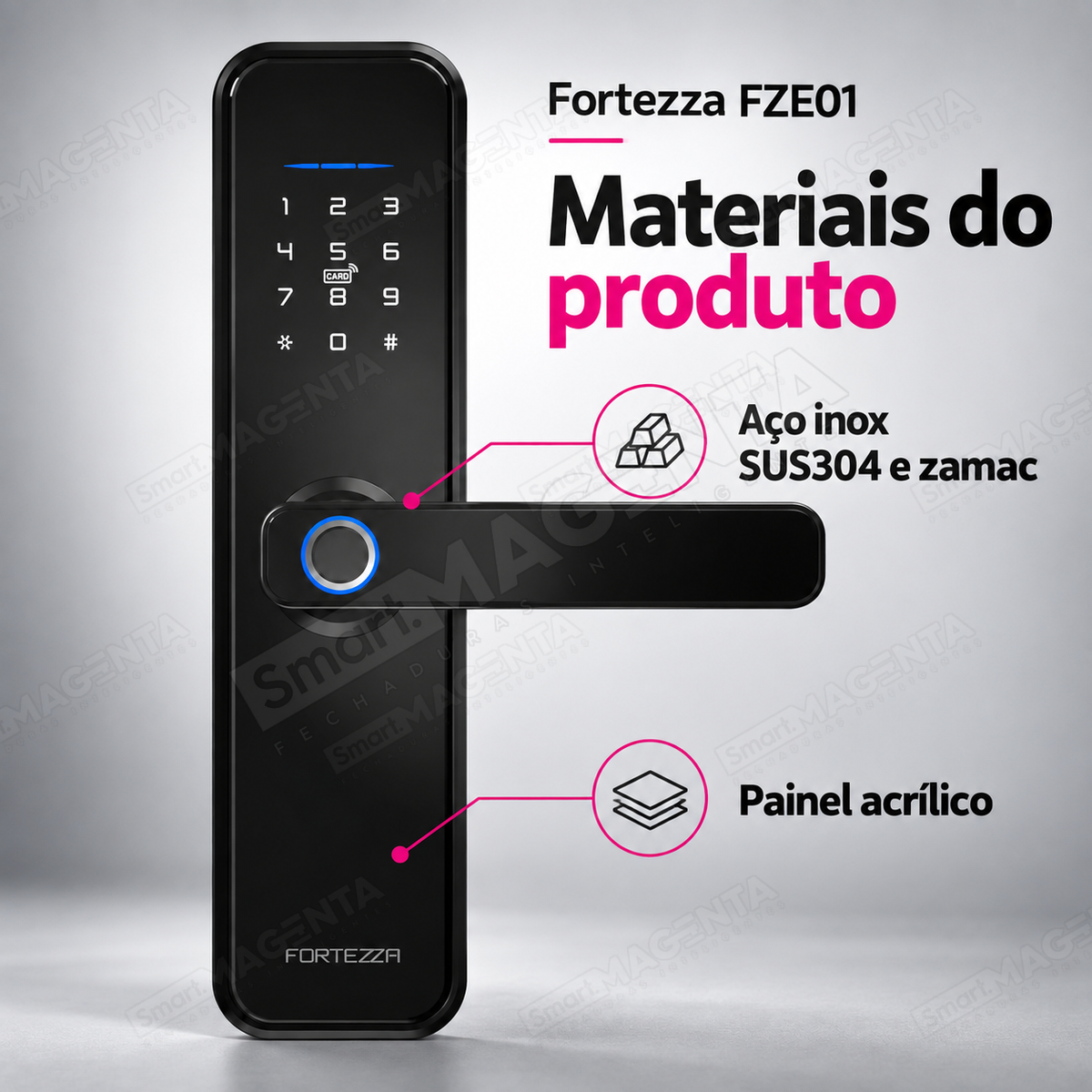 Fechadura Digital Geonav FZE01: materiais