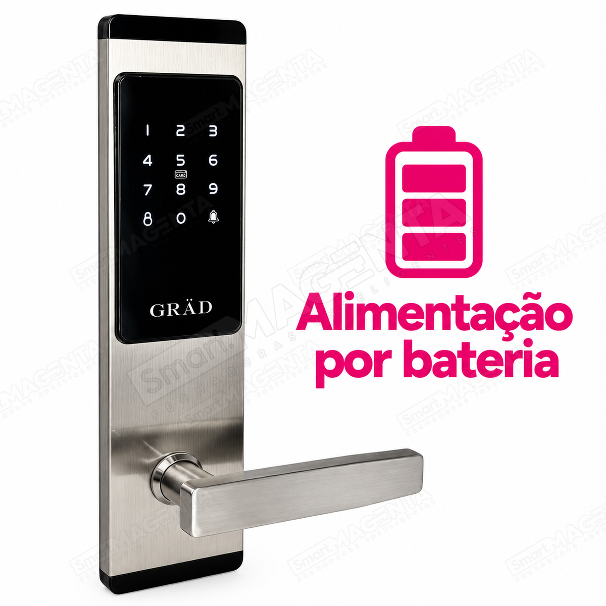 Fechadura Digital Grad Orion 9000: alimentação por bateria