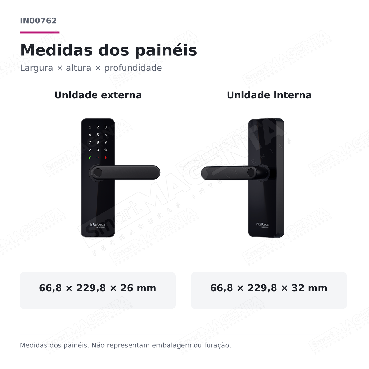 Fechadura Digital Intelbras MFR3000 V: medidas