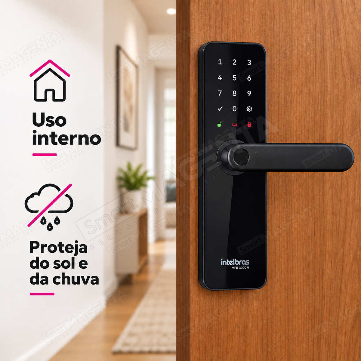 Fechadura Digital Intelbras MFR3000 V: uso interno