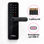 Fechadura Digital Intelbras MFR3000 V: alimentação emergência
