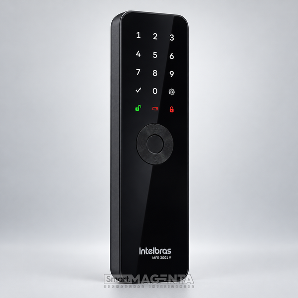 Fechadura Digital Intelbras MFR3001 V — Rolete com Biometria e App Mibo Opcional