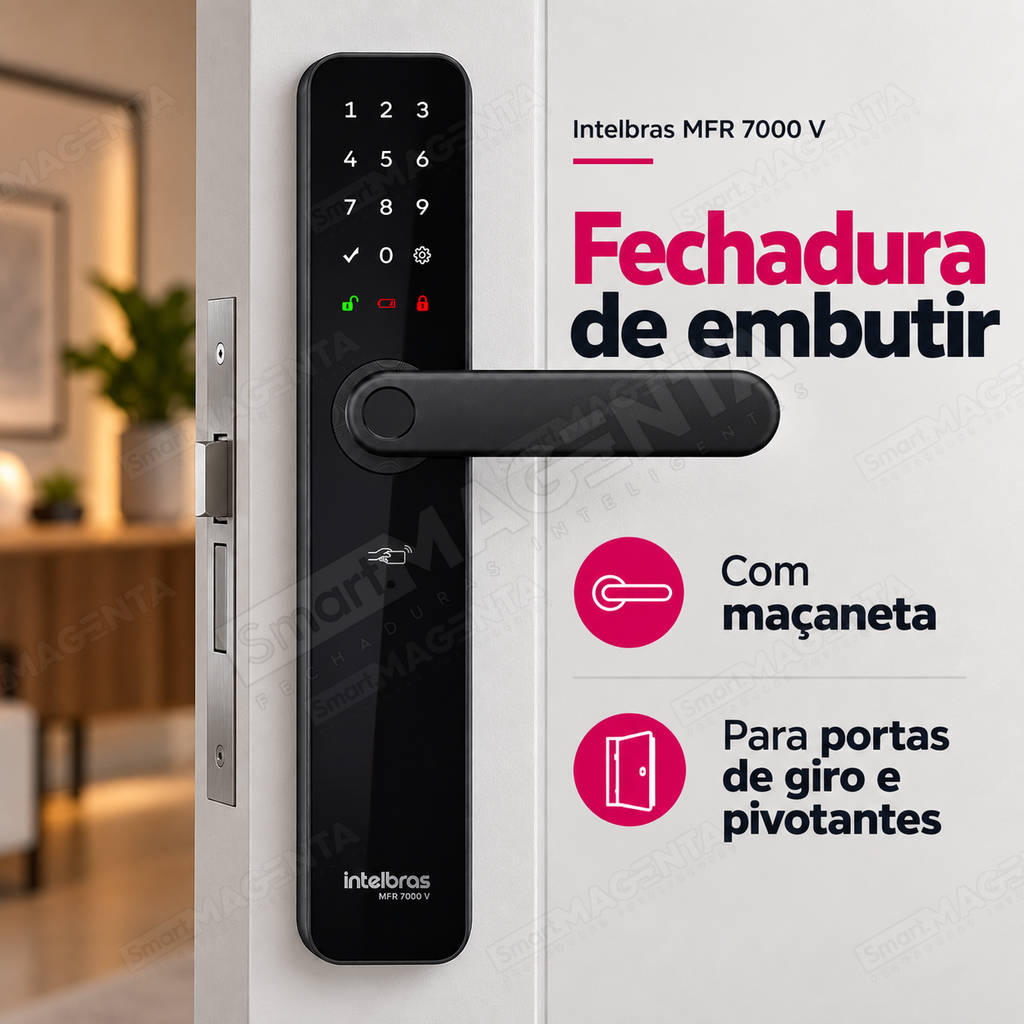 Fechadura Digital Intelbras MFR7000 V: uso em portas