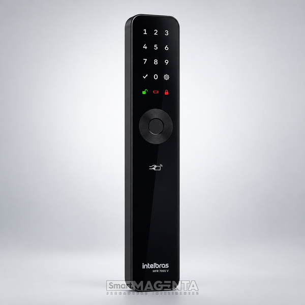 Fechadura Digital Intelbras MFR7001 V — Rolete com Biometria e App Mibo Opcional