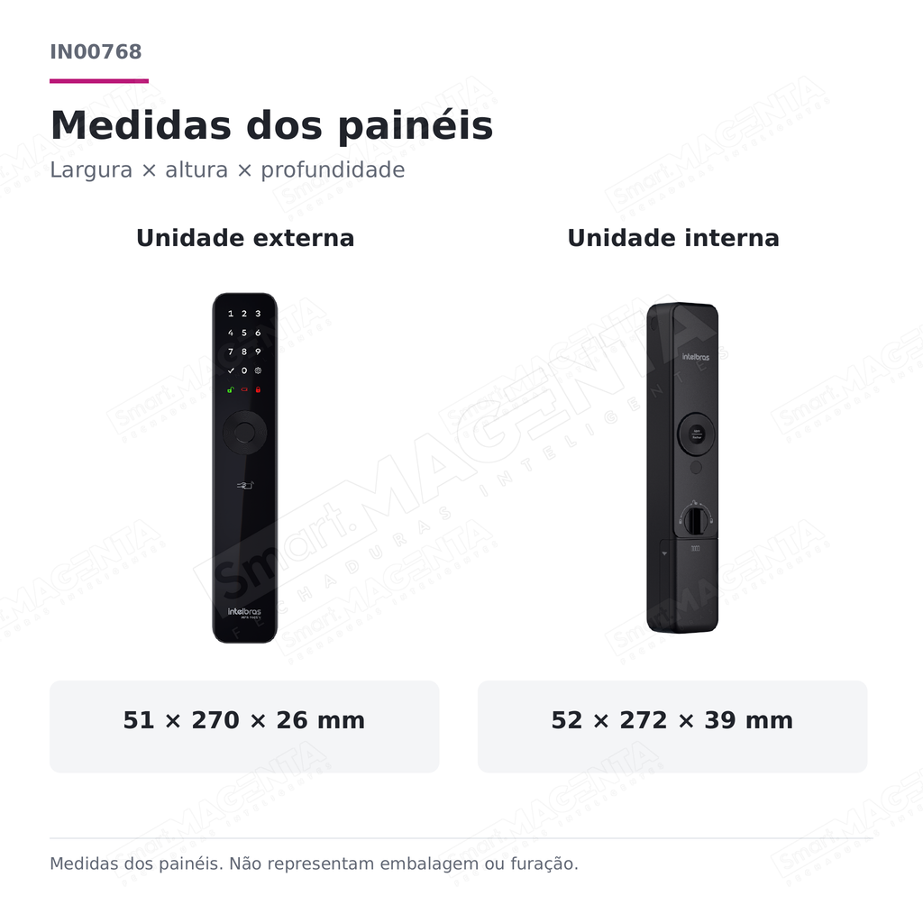 Fechadura Digital Intelbras MFR7001 V: medidas