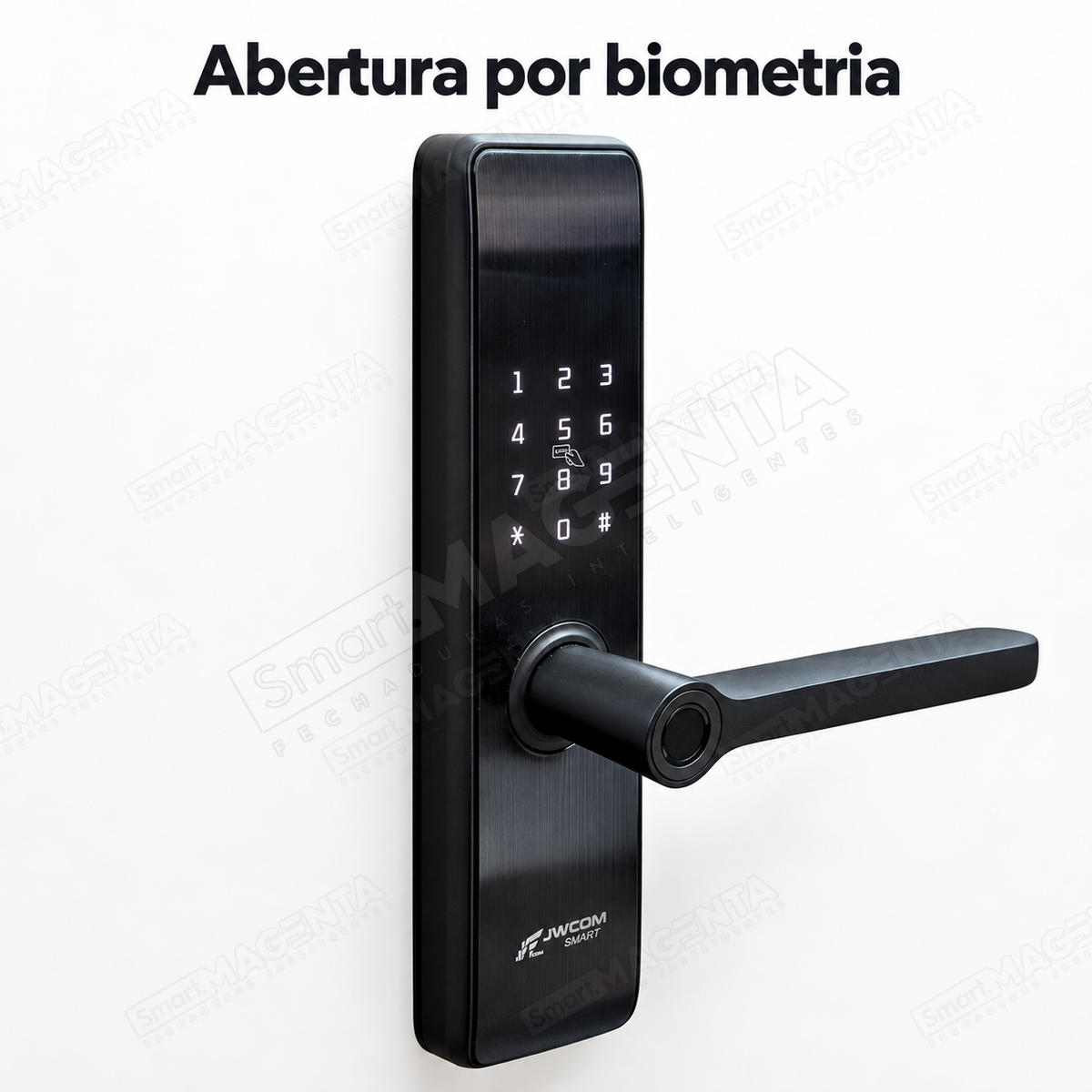 Fechadura Digital JWCOM FD517 com Biometria, Senha e Cartão NFC: biometria