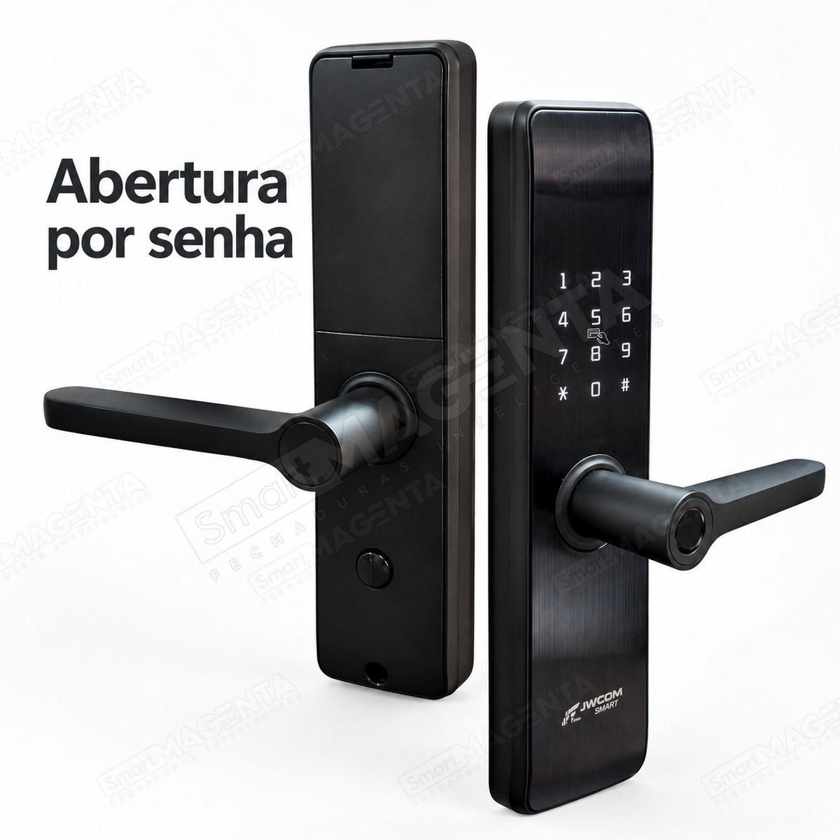 Fechadura Digital JWCOM FD517 com Biometria, Senha e Cartão NFC: senha