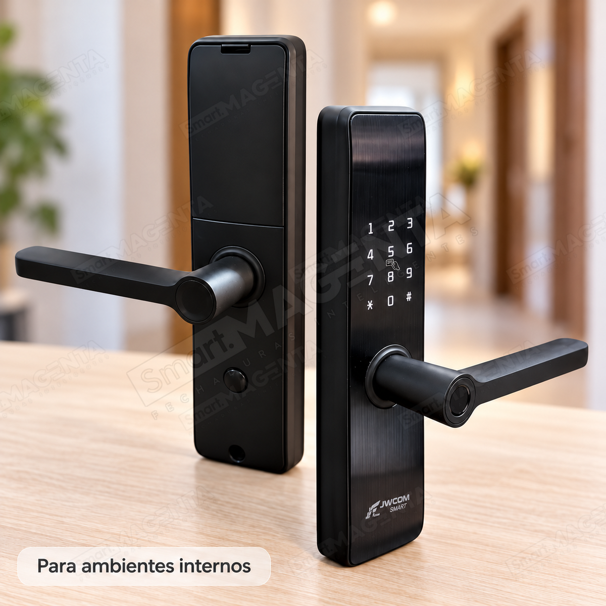 Fechadura Digital JWCOM FD517 com Biometria, Senha e Cartão NFC: interno