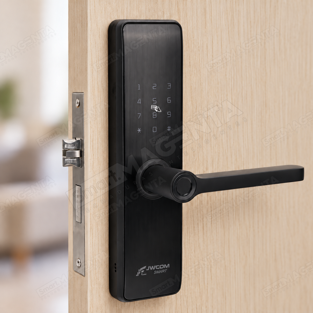 Fechadura Digital JWCOM FD517 com Biometria, Senha e Cartão NFC: instalada