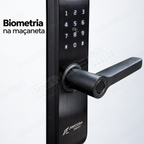 Fechadura Digital JWCOM FD517 com Biometria, Senha e Cartão NFC: maçaneta
