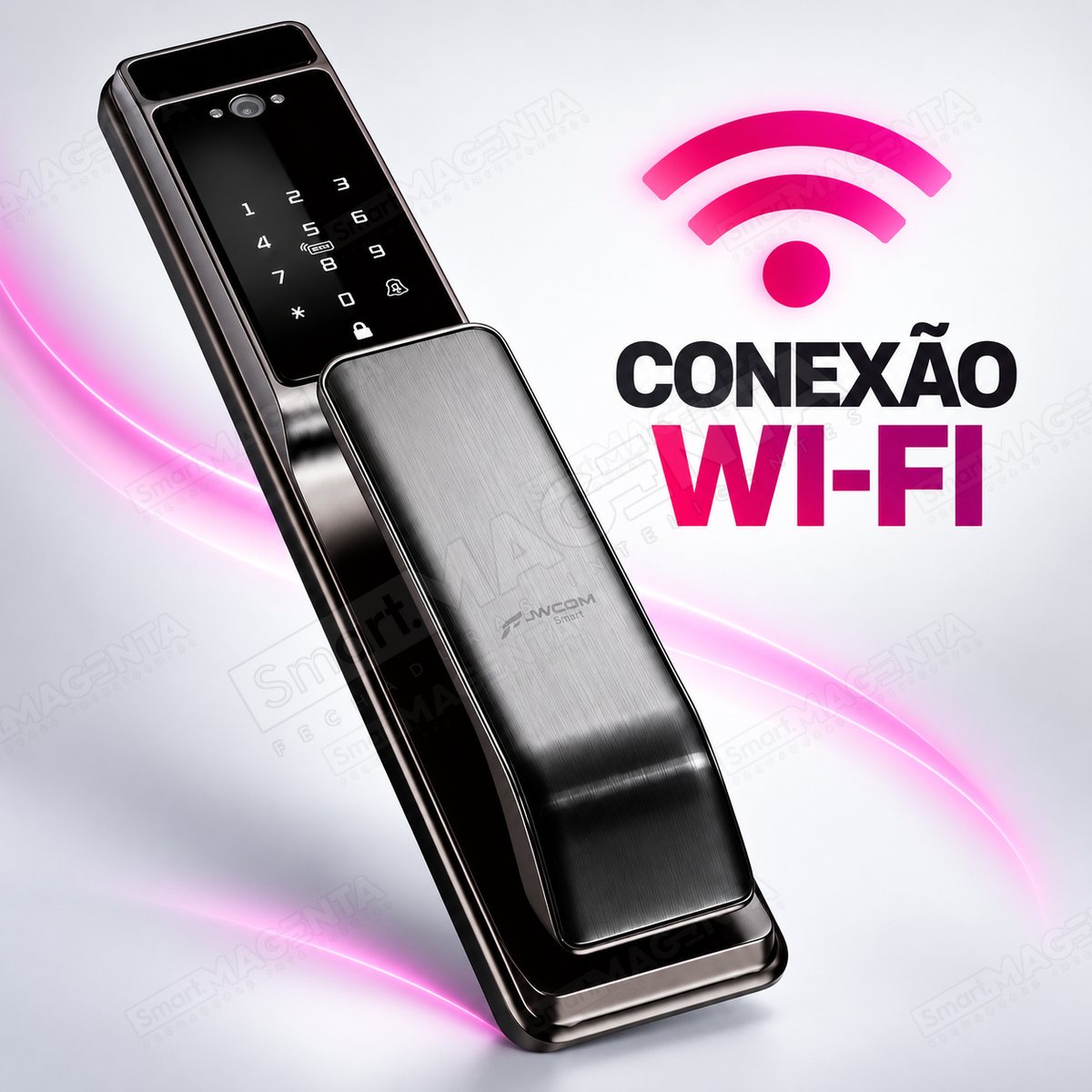 Fechadura Digital JWCOM  Reconhecimento Facial Wi-Fi com App Tuya, Biometria e Cartão: wifi