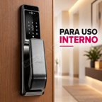 Fechadura Digital JWCOM  Reconhecimento Facial Wi-Fi com App Tuya, Biometria e Cartão: uso interno