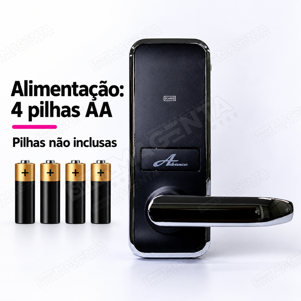 Fechadura Digital Advance 5100: alimentação por pilhas