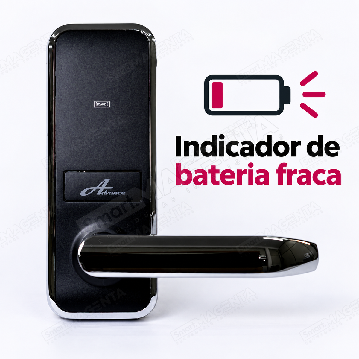 Fechadura Digital Advance 5100: aviso de bateria fraca