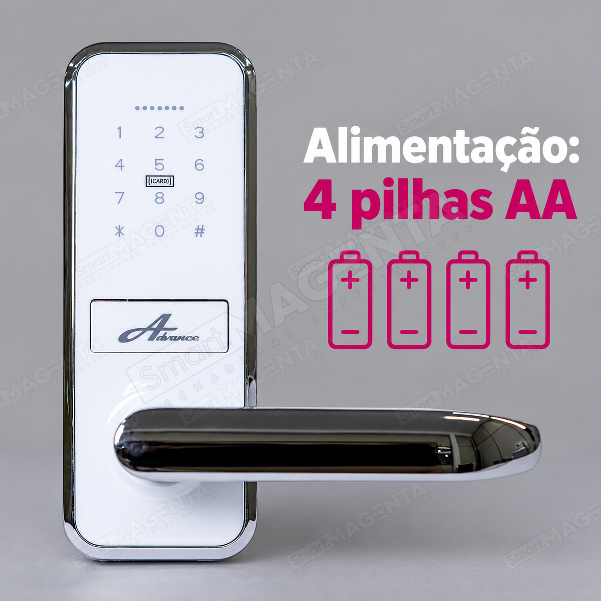 Fechadura Digital Advance 5100: alimentação por pilhas
