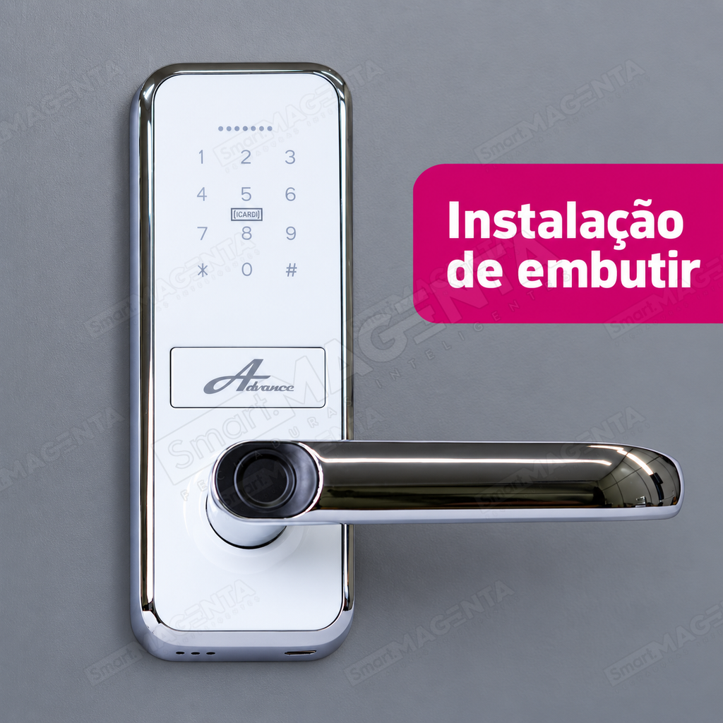 Fechadura Digital Advance 8500a: instalacao de embutir
