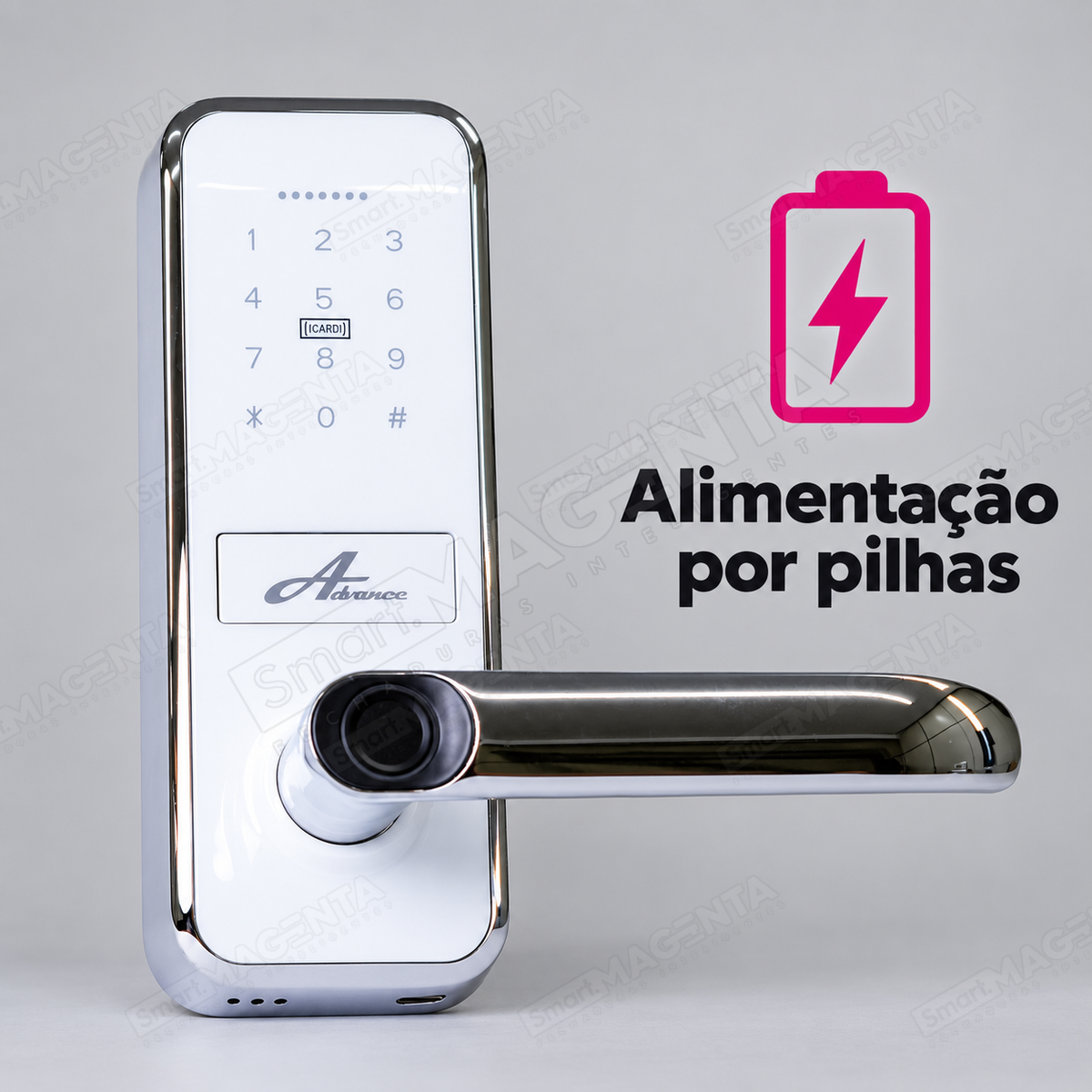 Fechadura Digital Advance 8500a: alimentação por pilhas