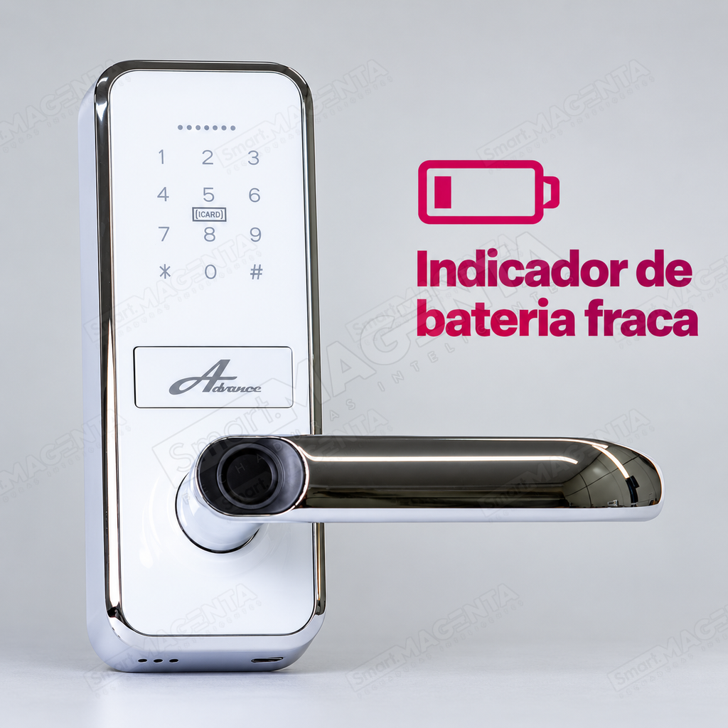 Fechadura Digital Advance 8500a: aviso de bateria fraca