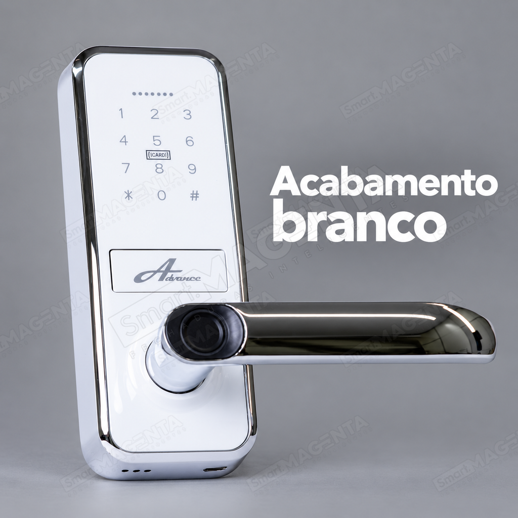 Fechadura Digital Advance 8500a: acabamento branco