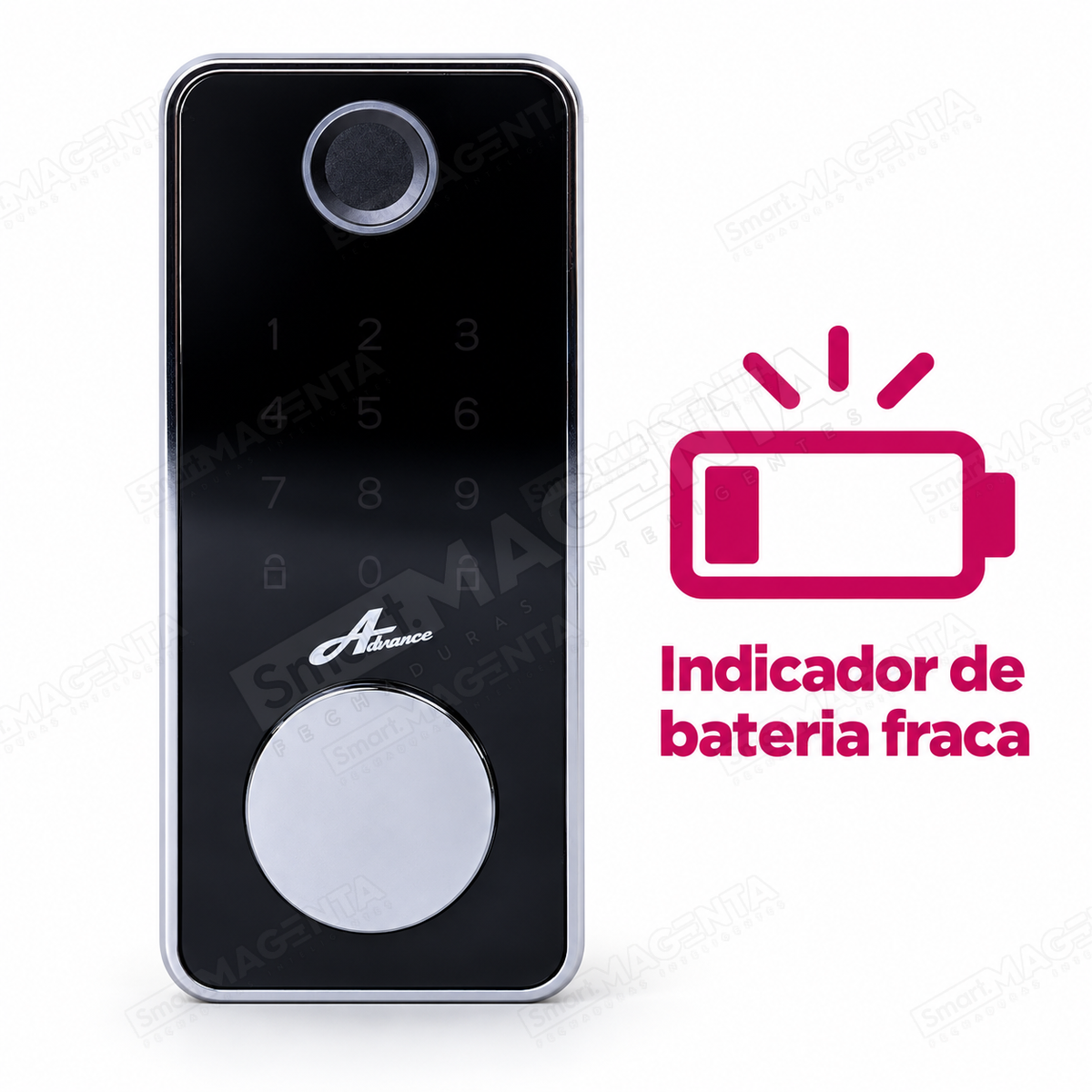Fechadura Digital Advance 8600a: aviso de bateria fraca