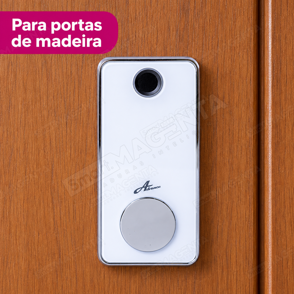 Fechadura Digital Advance 8600a: porta de madeira