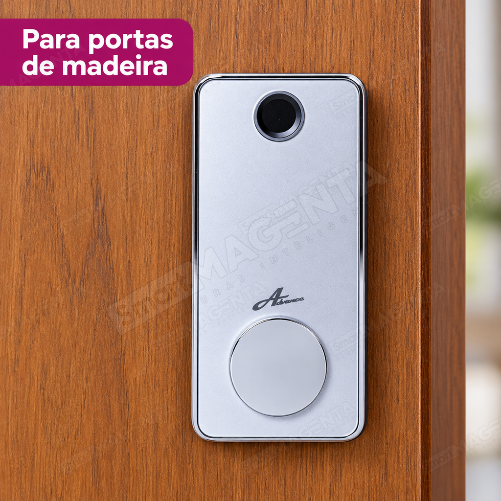 Fechadura Digital Advance 8600a: porta de madeira