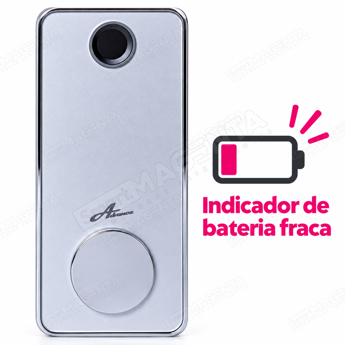 Fechadura Digital Advance 8600a: aviso de bateria fraca