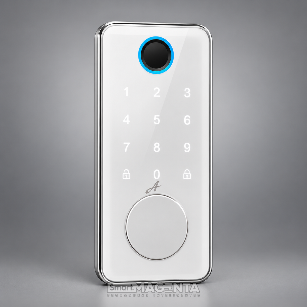 Fechadura Eletrônica Advance 8600A Branca rolete com hub Wi-Fi