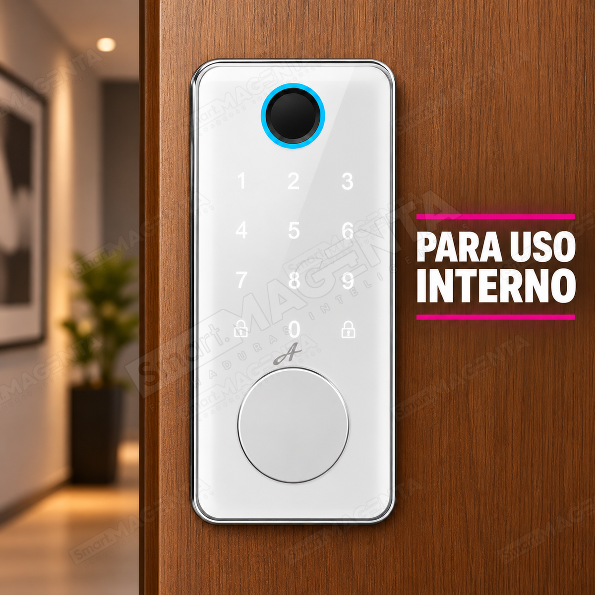 Fechadura Eletrônica Advance 8600A Branca rolete com hub Wi-Fi: uso interno