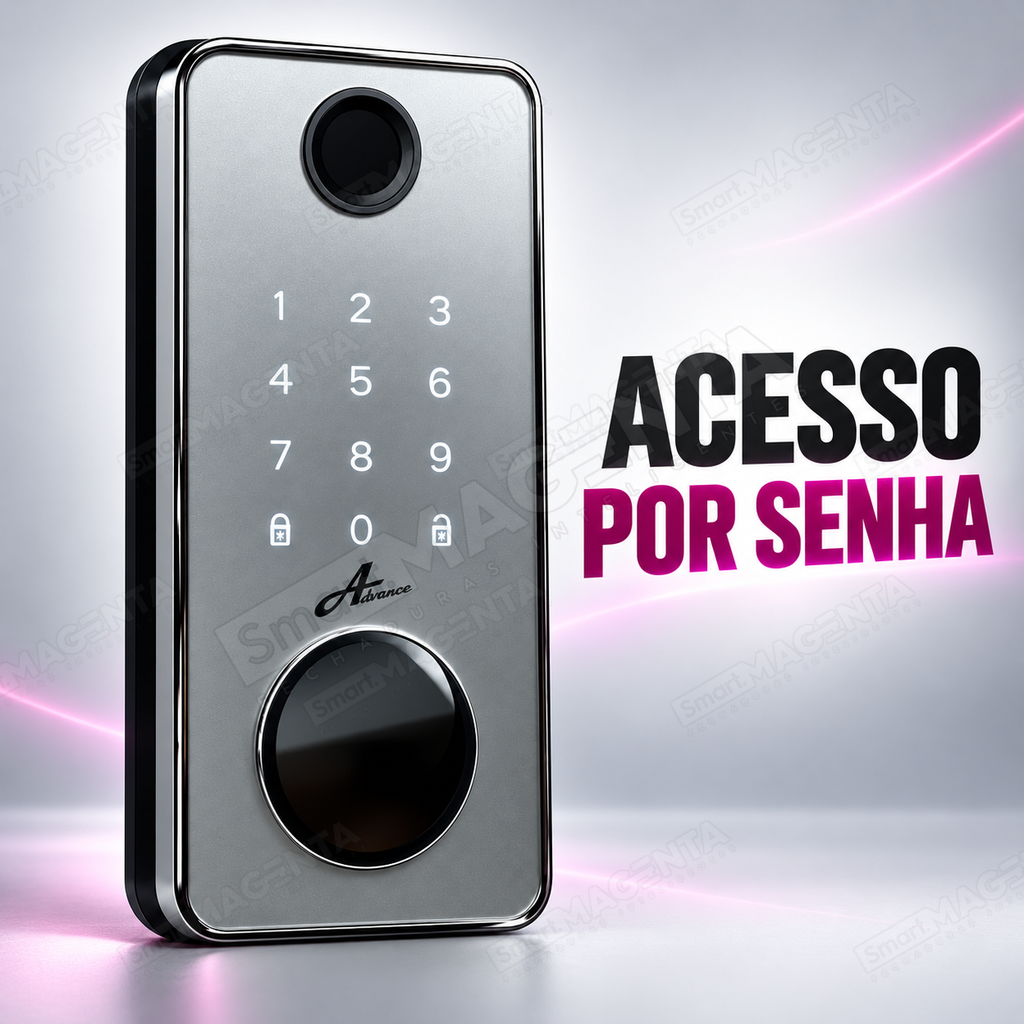 Fechadura Eletrônica Advance 8600A Cinza Ttlock Rolete com hub Wi-Fi: senha