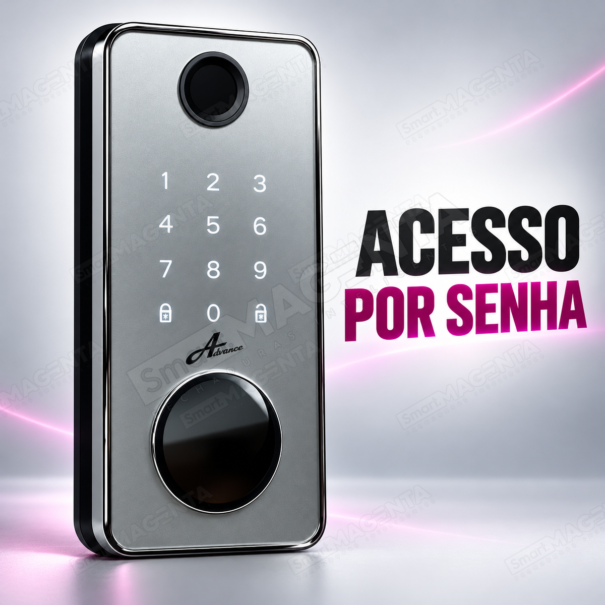 Fechadura Eletrônica Advance 8600A Cinza Ttlock Rolete com hub Wi-Fi: senha