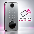 Fechadura Eletrônica Advance 8600A Cinza Ttlock Rolete com hub Wi-Fi: cartao rfid