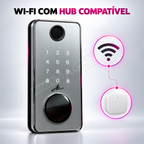 Fechadura Eletrônica Advance 8600A Cinza Ttlock Rolete com hub Wi-Fi: wifi hub