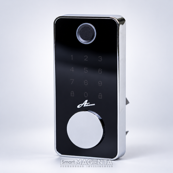 Kit Fechadura Digital Advance 8600A Preta + Hub — Rolete com Biometria e App TTLock