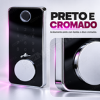 Fechadura Eletrônica Advance 8600A Preta TTlock Rolete com hub Wi-fi: acabamento