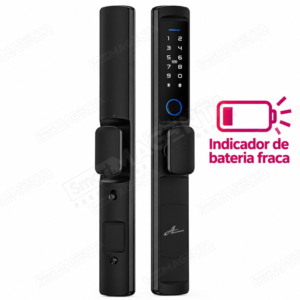 Fechadura Digital Advance 4100g: aviso de bateria fraca