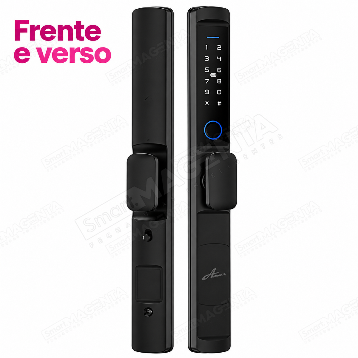 Fechadura Digital Advance 4100g: frente e verso