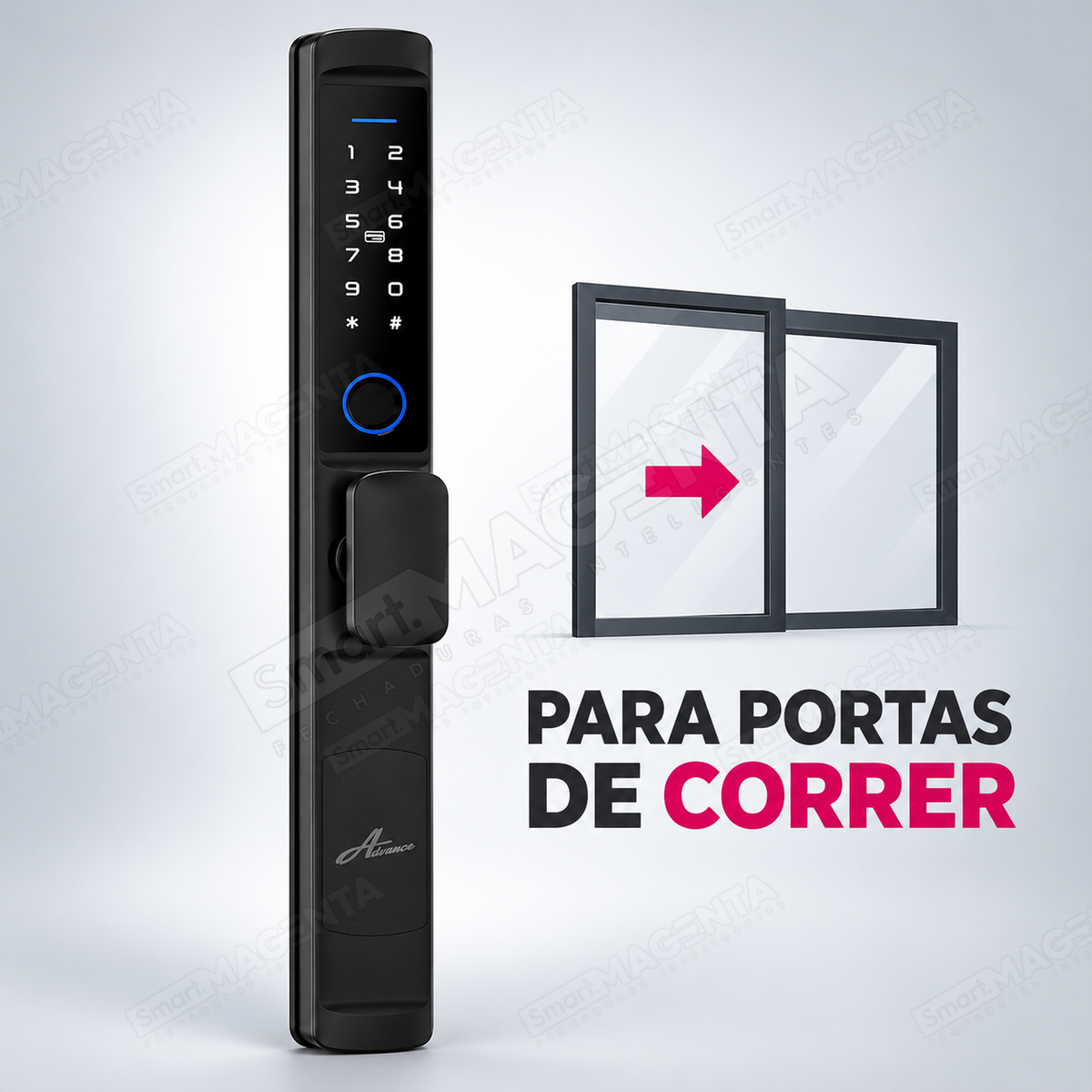 Fechadura Digital Advance 4100c: porta correr