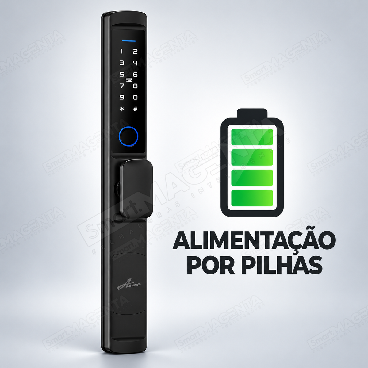 Fechadura Digital Advance 4100c: pilhas
