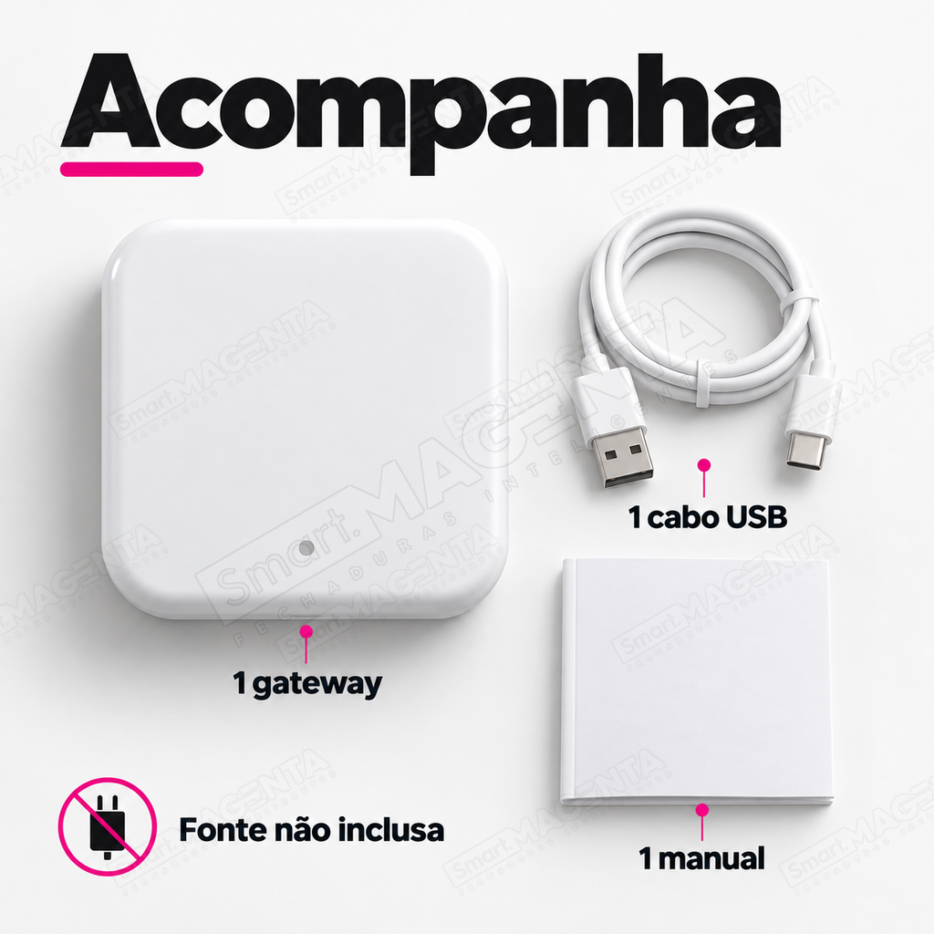 Gateway Hub TTlock G2 Wi-fi OTTO: conteúdo da caixa
