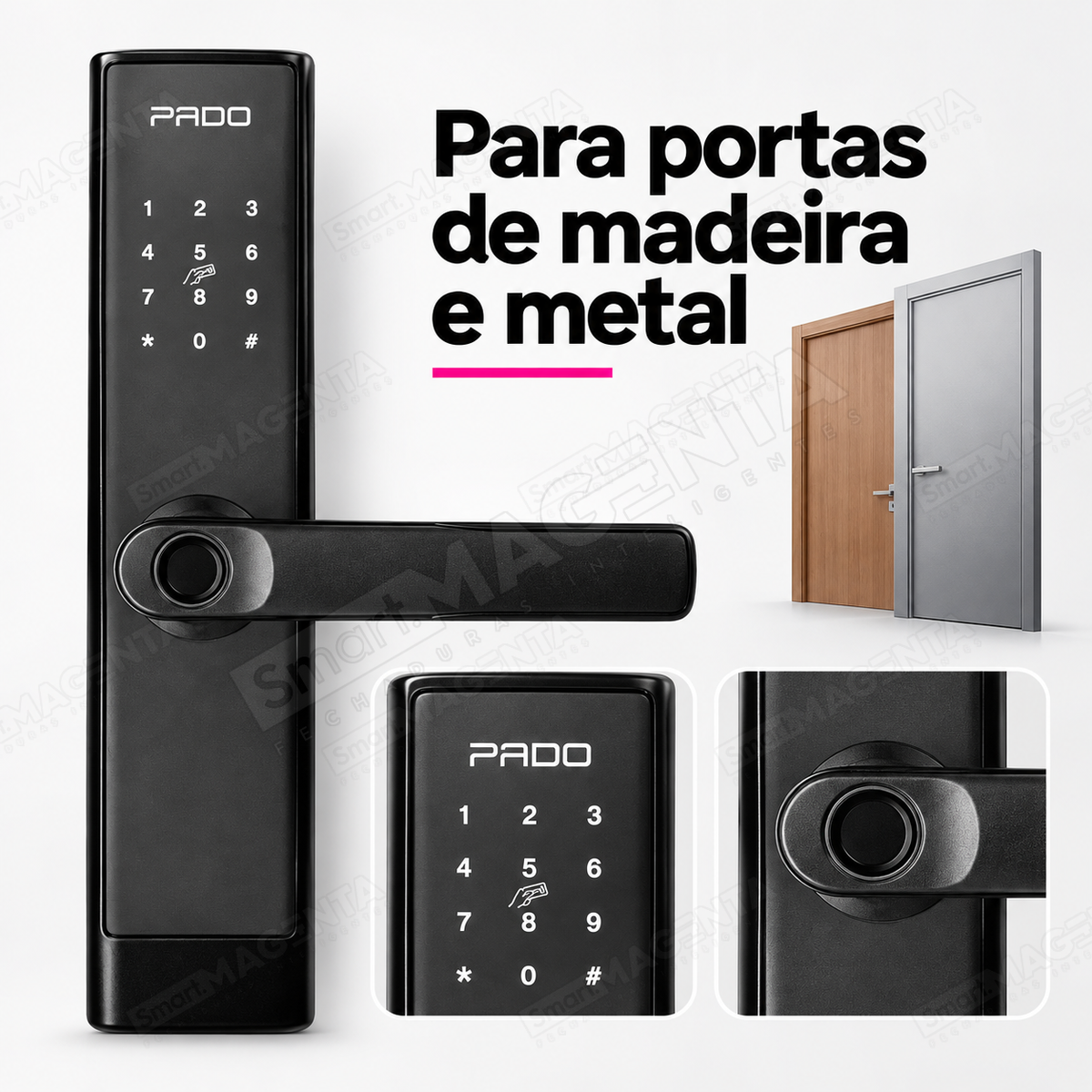 Fechadura Digital Pado FDE250: para madeira e metal