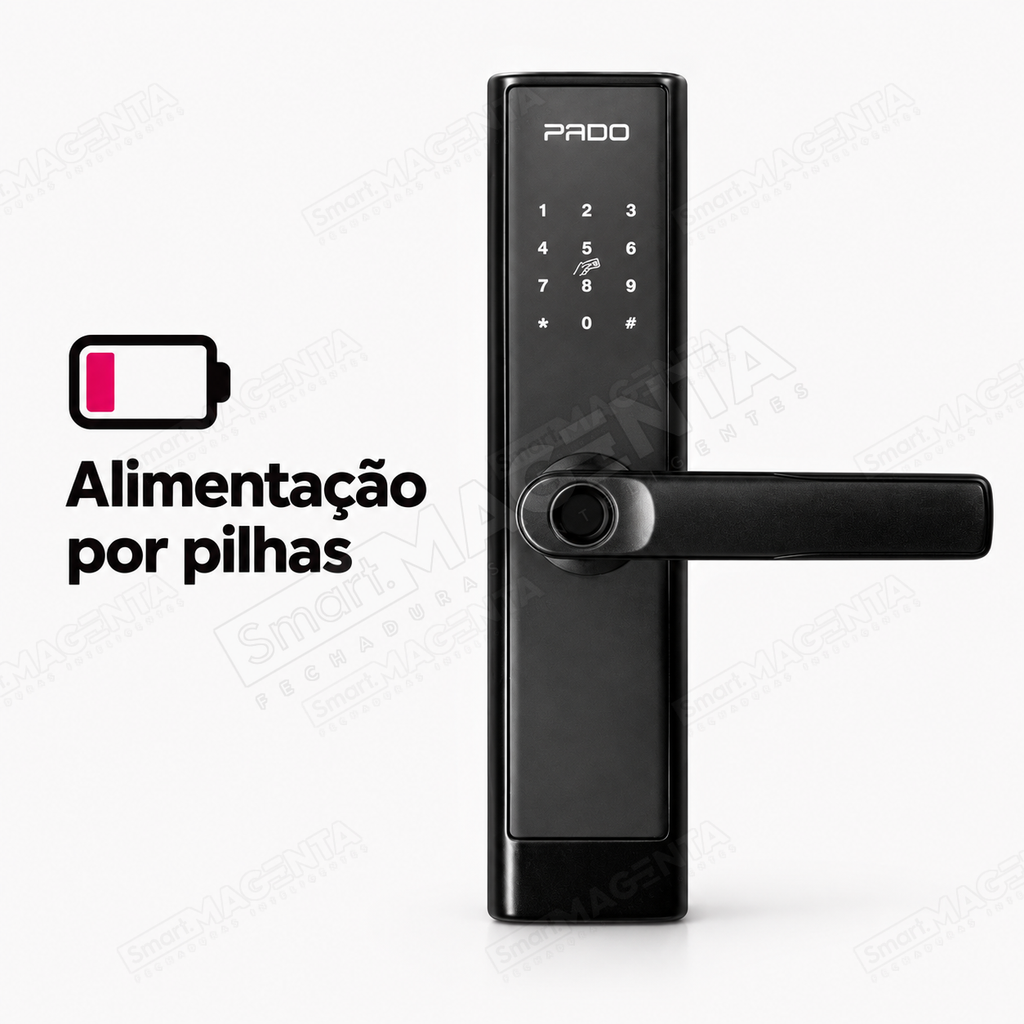 Fechadura Digital Pado FDE250: alimentação por pilhas