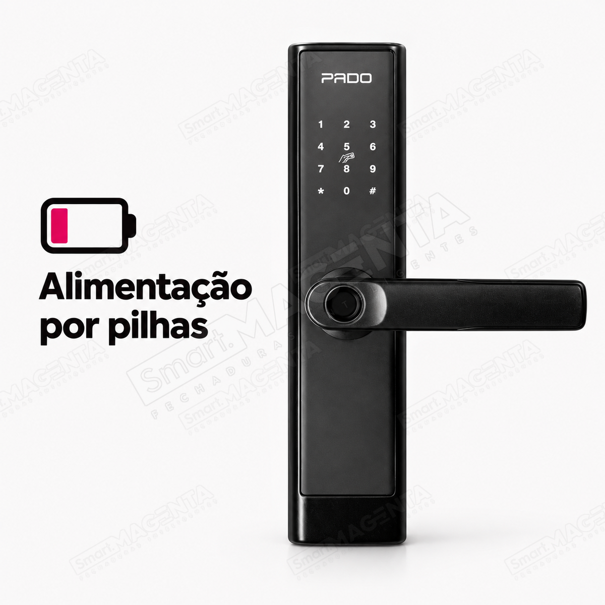 Fechadura Digital Pado FDE250: alimentação por pilhas