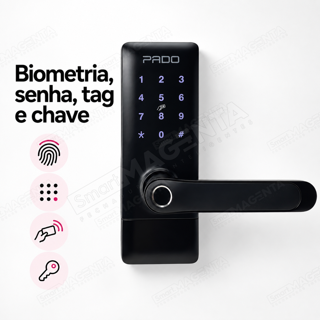 Fechadura Digital Pado FDE300w: formas de abertura
