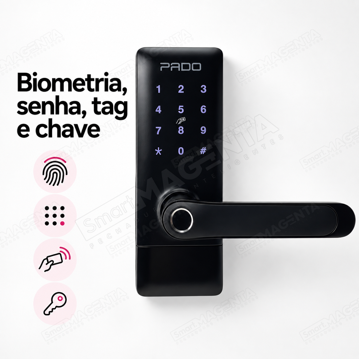 Fechadura Digital Pado FDE300w: formas de abertura
